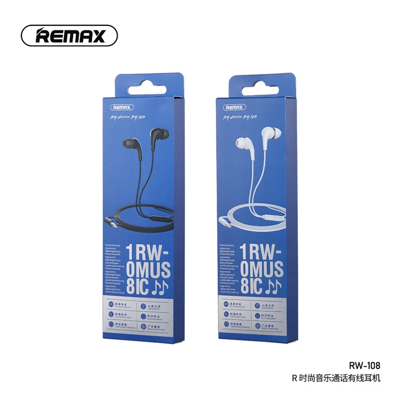 Tai nghe REMAX 3.5mm Wired Earphone For Calls & Music RW-108 - Phụ kiện ...