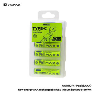 REMAX New Energy AAA Rechargeable USB Lithium Battery 814mWh  AAA01*2 packs, AAA02*4 packs